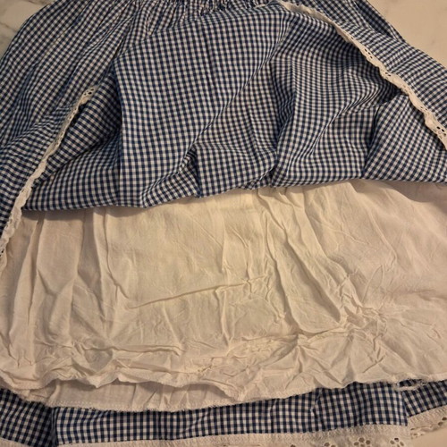 Regalinas sleeveless blue and white check dress