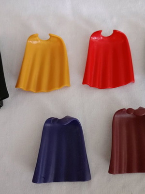 Playmobil capes used for figures, various colors
