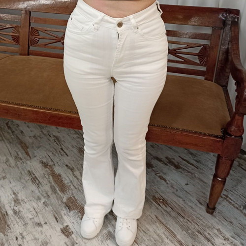 White flare jeans Pink Woman like new, size XXS