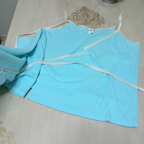 Cotton zipounaki top turquoise like new, size M