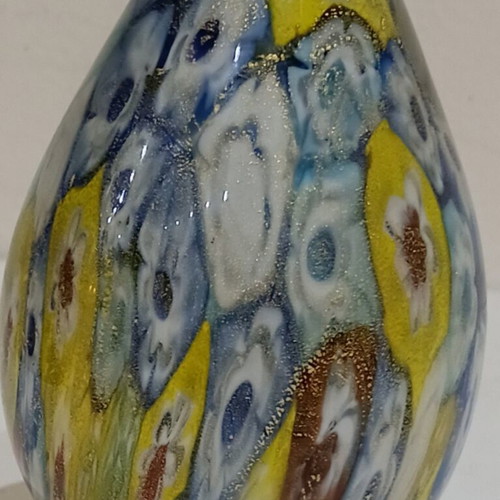 Mourano paperweight egg shaped like new with Millefiori technique