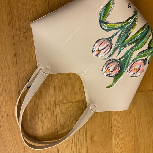 Shoulder bag painted large capacity with wallet new, beige