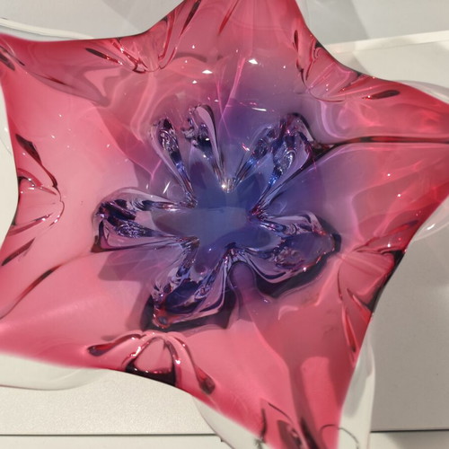 Vintage Czech art glass bowl by Josef Hospodka, 1960s