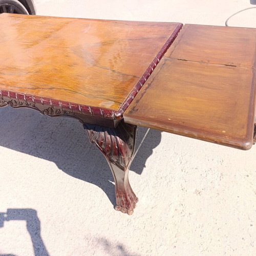 Chippendale Classic Dining Table used, solid wood, double extension