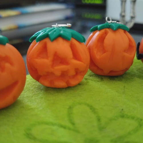 Jack o' Lantern polymer clay charms new