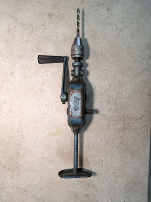 Vintage hand drill used, made in Poland