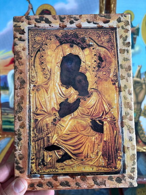 Ypapanti Kalamatas handmade on lacquered wood, new