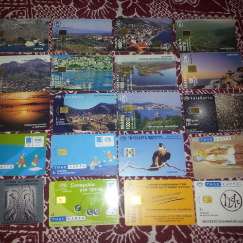 Phone cards used, pack of 20 pieces