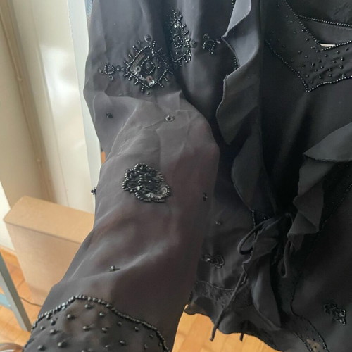 Evening set blouse with jacket new, black, size 16