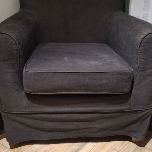 IKEA armchair gray with wooden legs like new