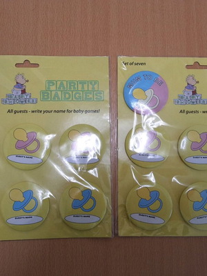 Κονκάρδες για baby shower και gender reveal καινούργιες, δύο πακέτα