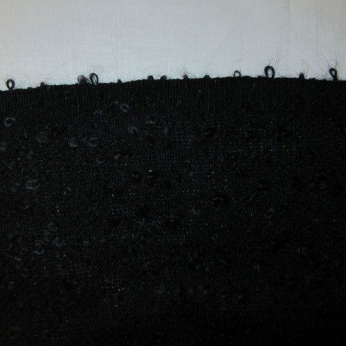 Wool fabric whole wool boucle type black new