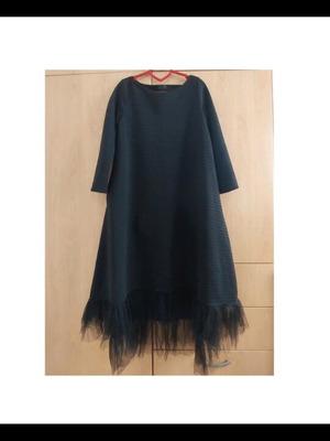 Midi dress Ratt by Rita Attala black textured elastic like new