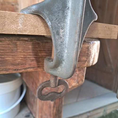 Meat grinder used, very old, HUSDVARNA, iron