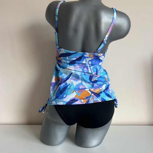 Two-piece swimsuit size S new, black and blue