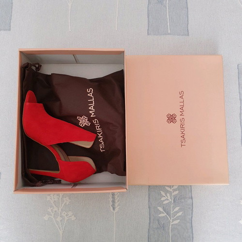 Tsakiris Mallas sandals new, red suede, size 38