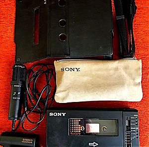 Σπάνιο SONY WM-D6C Professional Walkman Portable Cassette Recorder+Επαγγ. SONY ECM 909 Stereo Mic.