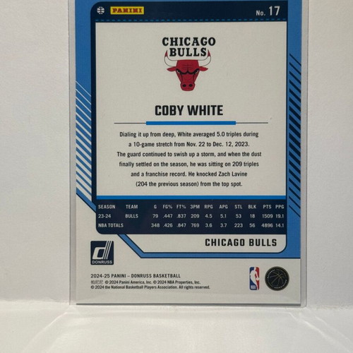 Panini Donruss Basketball Card Coby White 2024-25 new #17