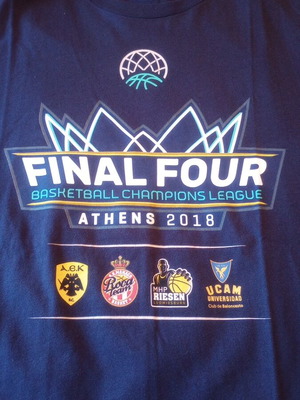 Μπλούζα Final Four Basketball Champions League Athens 2018 σαν καινούργια, αυθεντική, μέγεθος 2XL