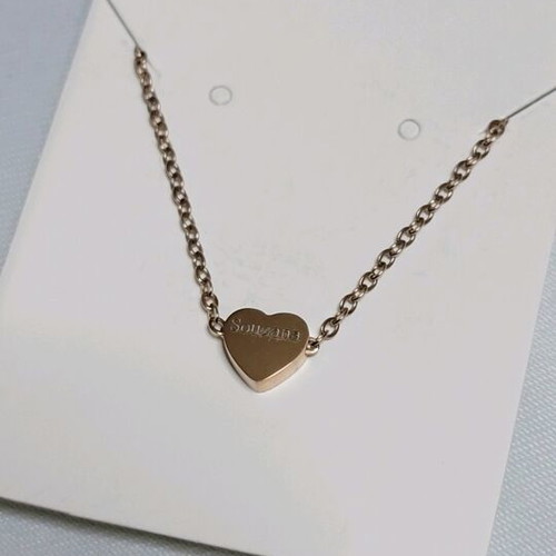 Heart necklace in rose gold stainless steel made to order