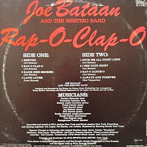 Joe Bataan Rap-O-Clap-O LP used