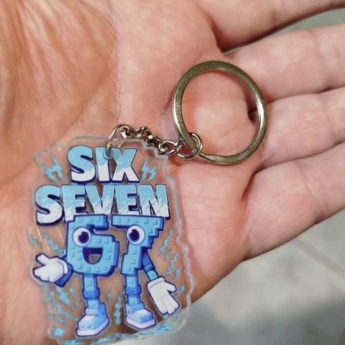 Acrylic keychain 67, turquoise shade