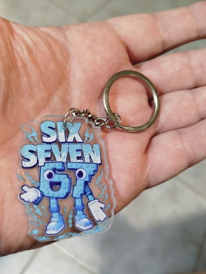 Acrylic keychain 67, turquoise shade