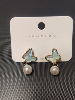 Silver earrings with faux elements new