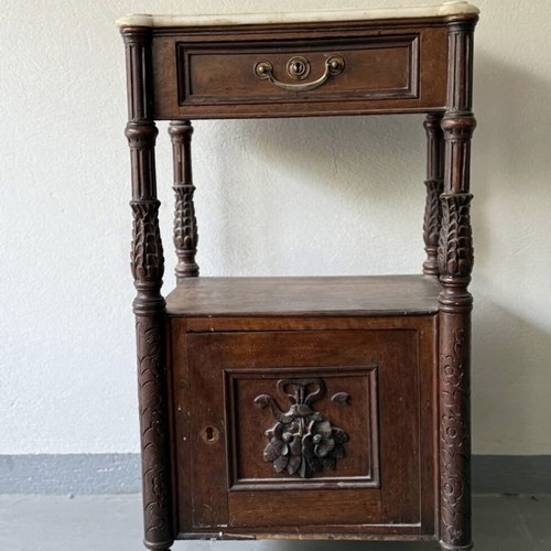 Antique nightstand with marble used