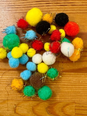 Fluffy craft balls used for crafts