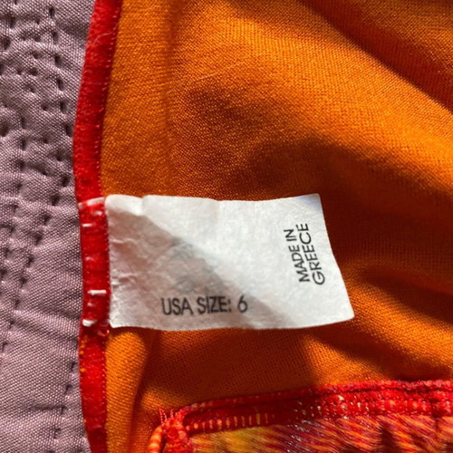 Bluepoint bikini set used, tie-dye fiery colors, size USA 6