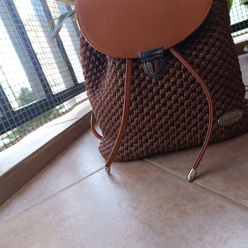 Handmade brown-chocolate backpack bag new