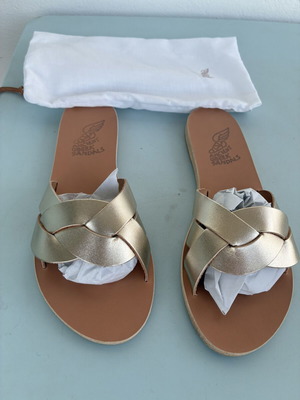 Ancient Greek Sandals platform sandals like new, gold, size 40