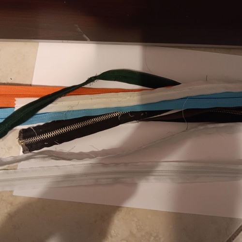 Zippers used, pack of 12, assorted colors