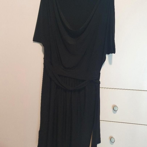 BCBG dress black elastic size Large like new