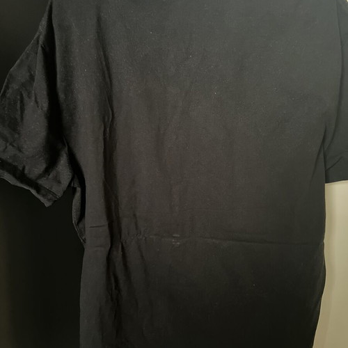 Moschino original black T shirt with blue lettering used, size M/L