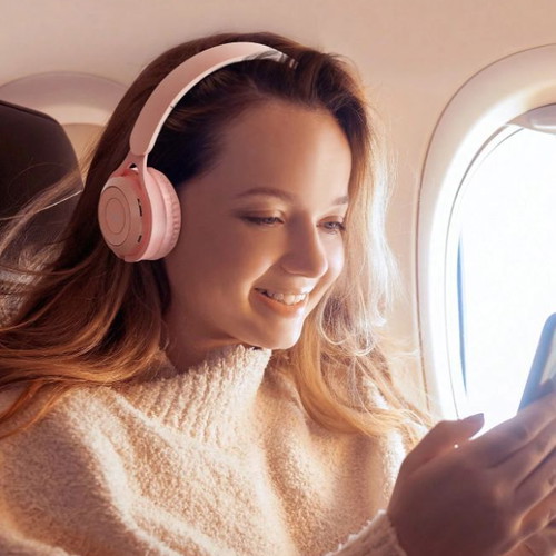 Pink Dream wireless headphones new, hybrid connection