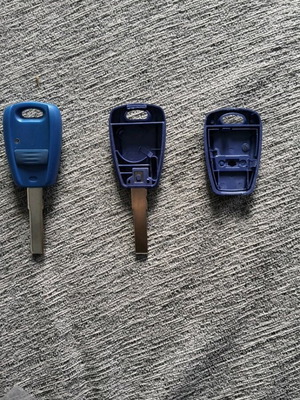 Fiat car key shell with 1 button, GT15R blade, pack of 2