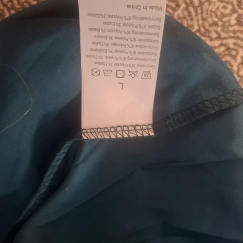 Women's satin pajamas, cypress color, size L