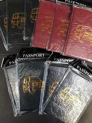 Passport holder with car design new, black and burgundy