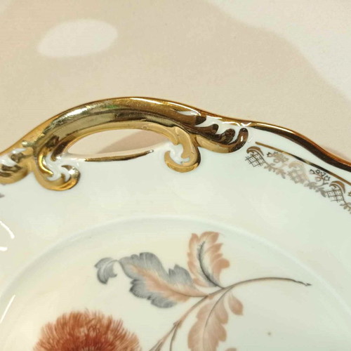 Furstenberg Germany plate with handles and floral design