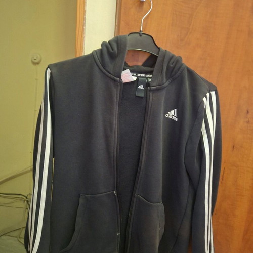 Adidas kids jacket used, black, size 152 cm