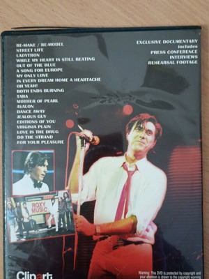 Roxy Music Live DVD like new