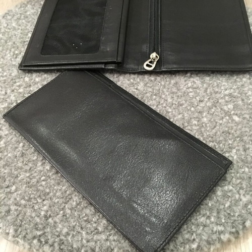 AIGNER Munich leather wallet unisex used, black, 2 parts