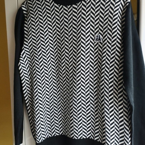 Mondo men's sweater used, size M, black and white