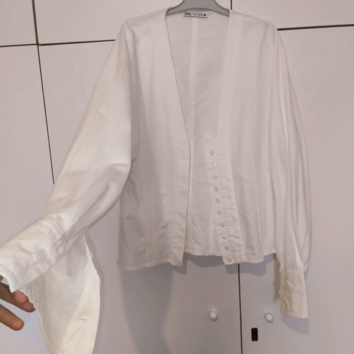 Zara shirt blouse new, cotton, small medium, white