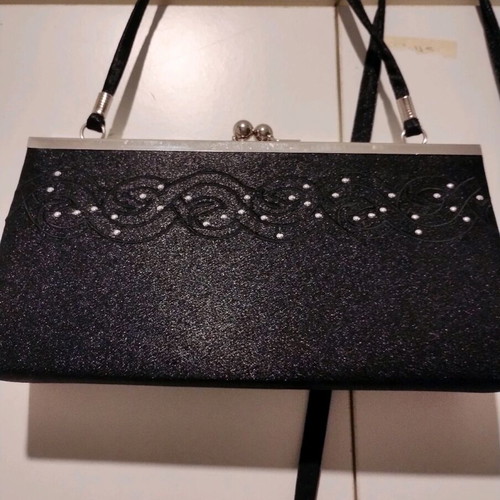 Shoulder bags like new, 2 satin fabric black bags