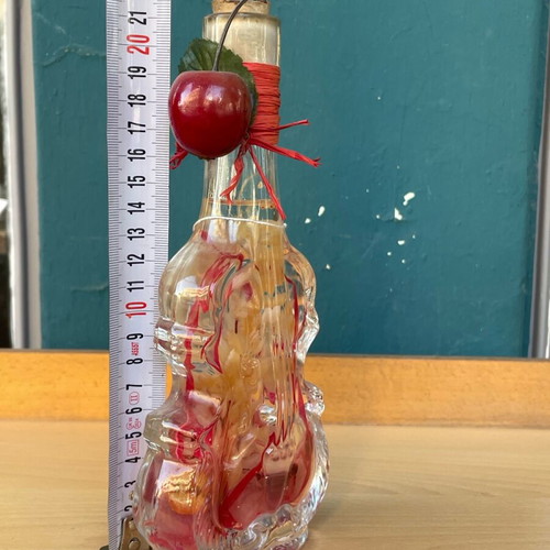 Glass decorative violin used, vintage with cherry detail
