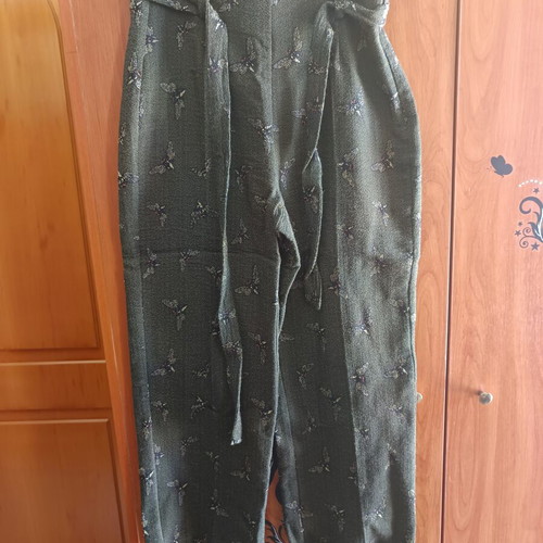 Billy Sabbado pants small, high-waisted, with belt, like new, green shade