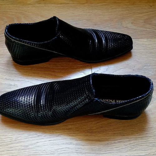 Cesare Paciotti black slip-on shoes like new, size 42
